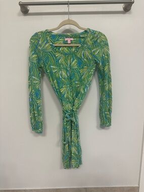 Lilly Pulitzer Women’s XS Dress Long Sleeves Pullover Ties at Waist